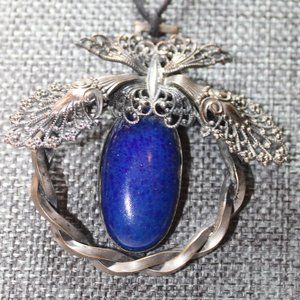 🦋RARE🦋 ART DECO BUTTERFLY COBALT NECKLACE